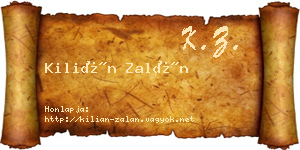 Kilián Zalán névjegykártya